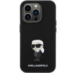 Karl Lagerfeld KLHCP15LSMHKNPK iPhone 15 Pro 6.1" black Silicone Ikonik Metal Pin - imagine 3