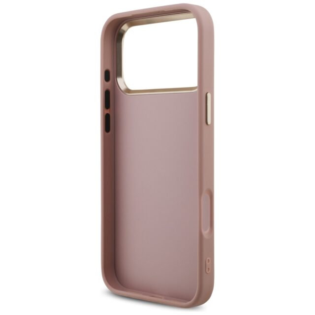 Guess Fixed Glitter Big 4G Metal Frame Case for iPhone 17 Pro Max Pink - imagine 7