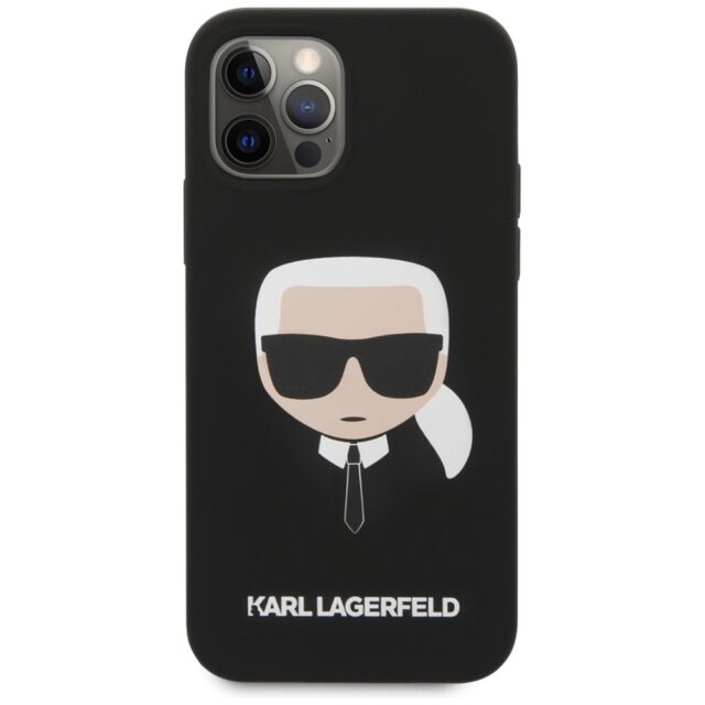 Karl Lagerfeld KLHCP12MSLKHBK iPhone 12/12 Pro 6,1" black hardcase Silicone Karl`s Head - imagine 3