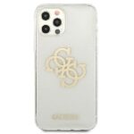 Guess GUHCP12MPCUGL4GTR iPhone 12/12 Pro 6,1" transparent hard case Glitter 4G Big Logo - imagine 3