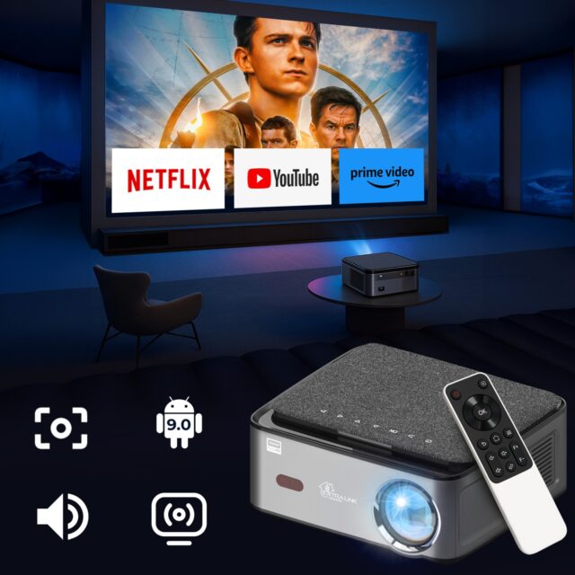 Extralink Smart Life Vision Pro | Projector | 450 ANSI, 1080p, Android 9.0 - imagine 4