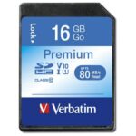 Verbatim Premium U1 Card SDHC 16GB V10 black 43962