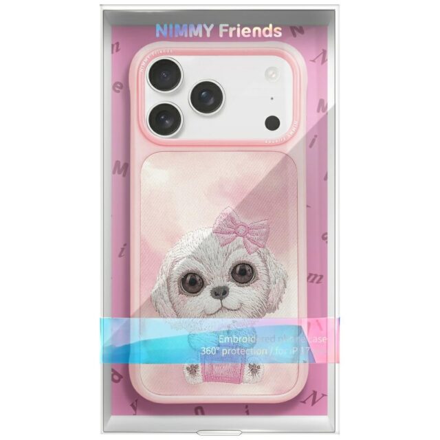 Case Nimmy Big Eyed Pet 2.0 Dog for iPhone 17 Pro pink - imagine 2