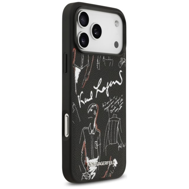 Karl Lagerfeld Grained Pattern & Logo MagSafe Case for iPhone 17 Pro Max Black - imagine 4