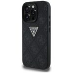 Case Guess Hot Stamp 4G Pattern Triangle Metal Logo for iPhone 16 Pro black - imagine 2