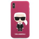 Karl Lagerfeld KLHCI65SLFKFU iPhone XsMax hardcase fushia Silicone Ikonic - imagine 5