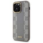 DKNY DKHMP14XPCPVSLE iPhone 14 Pro Max 6.7" beige hardcase Leather Checkered Mono Pattern MagSafe - imagine 2