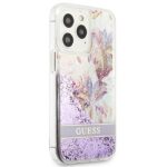 Guess GUHCP13XLFLSU iPhone 13 Pro Max 6,7" purple hardcase Flower Liquid Glitter - imagine 4