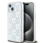 DKNY DKHCP15SLCPEPT iPhone 15 / 14 / 13 6.1" white hardcase Liquid Glitter Multilogo