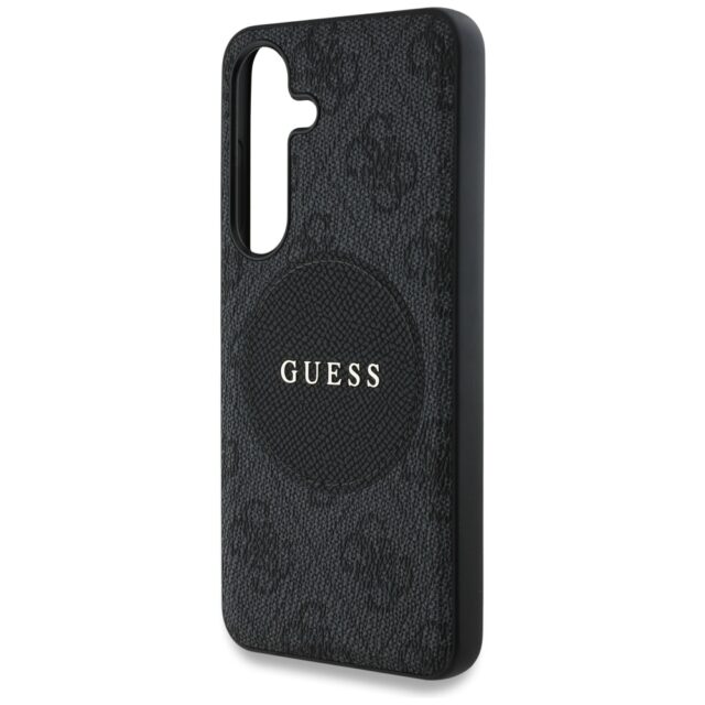 Case Guess 4G Round Patch Classic Logo MagSafe for Samsung Galaxy S25 Plus black - imagine 6