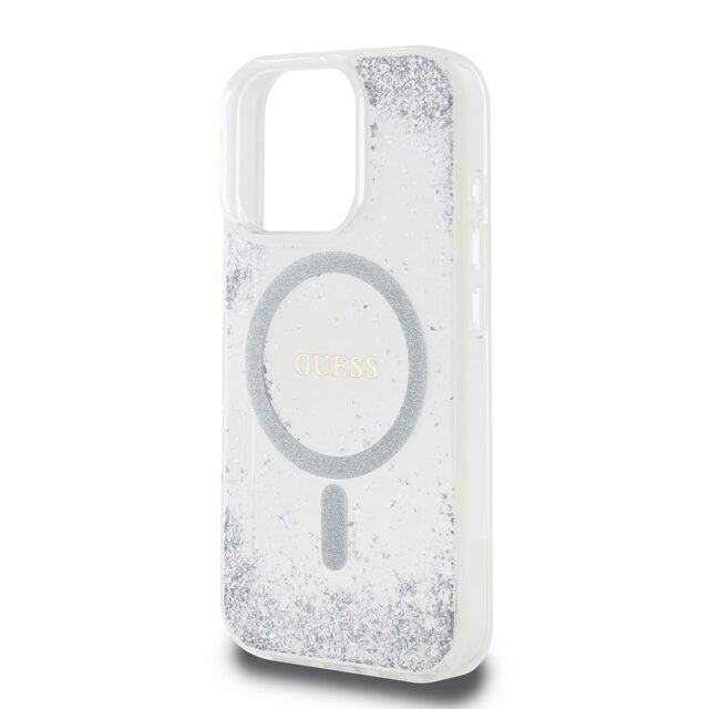 Guess GUHMP16XRGRGES iPhone 16 Pro Max 6.9" silver hardcase Resin Gradient Glitter MagSafe - imagine 6