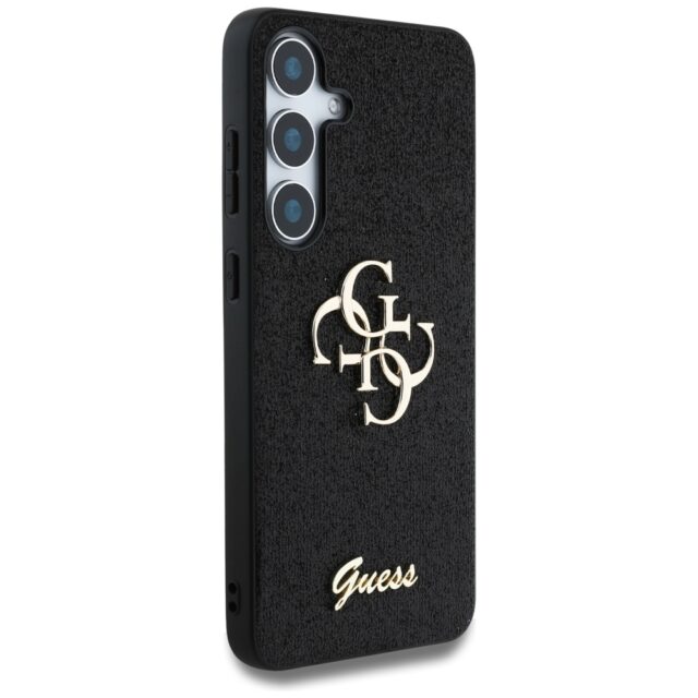 Case Guess Fixed Glitter Big 4G Metal Logo to Samsung Galaxy S25 black - imagine 4