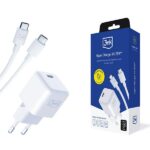 3MK Hyper Charger PD 25W mains charger white + 1x USB-C Cable