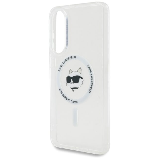 Case Karl Lagerfeld Button Choupette Head Printed Logo MagSafe for Samsung Galaxy S25 Edge white - imagine 6
