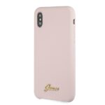 Guess GUHCPXLSLMGLP iPhone X/Xs light pink hard case Silicone Vintage Gold Logo - imagine 2