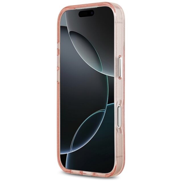 Karl Lagerfeld IML Glitter Karl & Choupette Heads Logo MagSafe Case for iPhone 17 Pro Pink - imagine 5