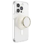 Grip and stand for phone Popsockets Round Luxe Coconut Creme Enamel MagSafe beige 8 - imagine 3