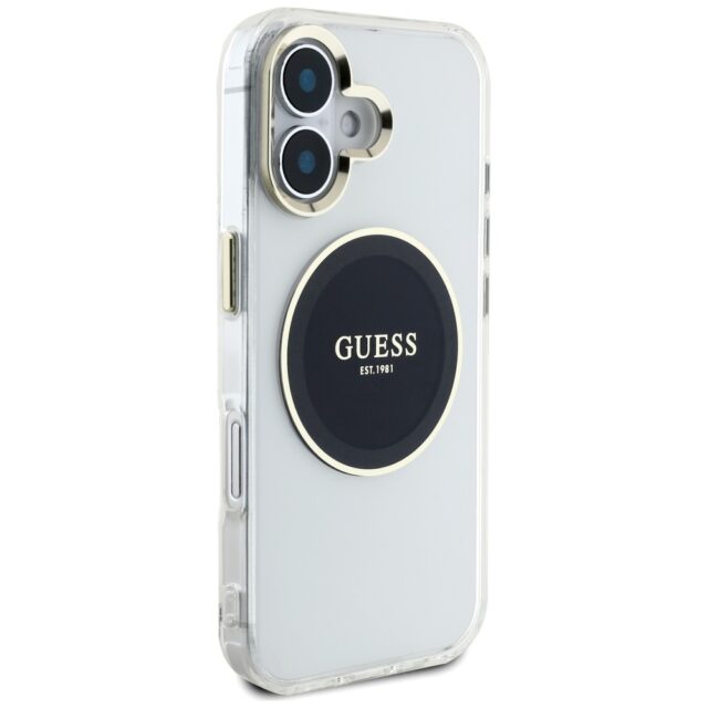 Case Guess IML Metal Colored Circle Classic Logo MagSafe for iPhone 16 black - imagine 4