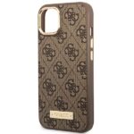 Guess GUHMP14MU4GPRW iPhone 14 Plus / 15 Plus 6.7" brown hard case 4G Logo Plate MagSafe - imagine 6