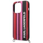Karl Lagerfeld KLHCP14LSTSTP iPhone 14 Pro 6,1" hardcase pink Color Stripes Strap - imagine 5