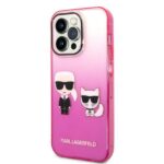 Karl Lagerfeld KLHCP14XTGKCP iPhone 14 Pro Max 6,7" hardcase pink Gradient Ikonik Karl & Choupette - imagine 2