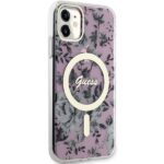 Guess GUHMN61HCFWSP iPhone 11 / Xr 6.1" pink hardcase Flower MagSafe - imagine 4