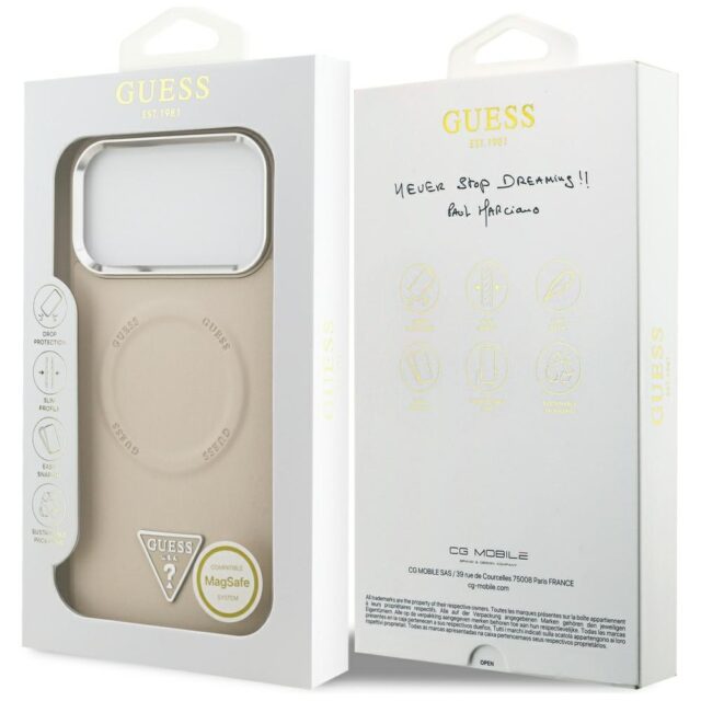 Guess Triangle Logo MagSafe Case for iPhone 17 Pro Max Beige - imagine 8