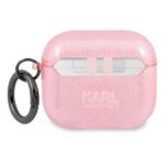 Karl Lagerfeld KLA3UKHGP AirPods 3 cover pink Glitter Karl`s Head - imagine 2