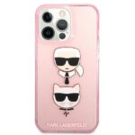 Karl Lagerfeld KLHCP13XKCTUGLP iPhone 13 Pro Max 6,7" pink hardcase Glitter Karl`s & Choupette - imagine 3
