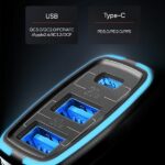 USAMS Car Charger 2xUSB + 1xUSB-C C24 80W (only head) Fast Charge black CC126TC01 (US-CC126) - imagine 4