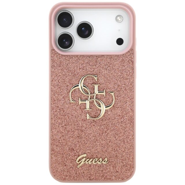 Guess Fixed Glitter Big 4G Case for iPhone 17 Pro Max Pink - imagine 3