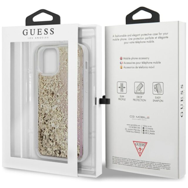 Guess GUHCP12MLG4GGPIGO iPhone 12/12 Pro 6,1" gold hardcase Gradient Liquid Glitter 4G - imagine 6