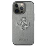 Guess GUHCP13LSA4GSGR iPhone 13 Pro / 13 6,1" grey hardcase Saffiano 4G Metal Logo - imagine 3
