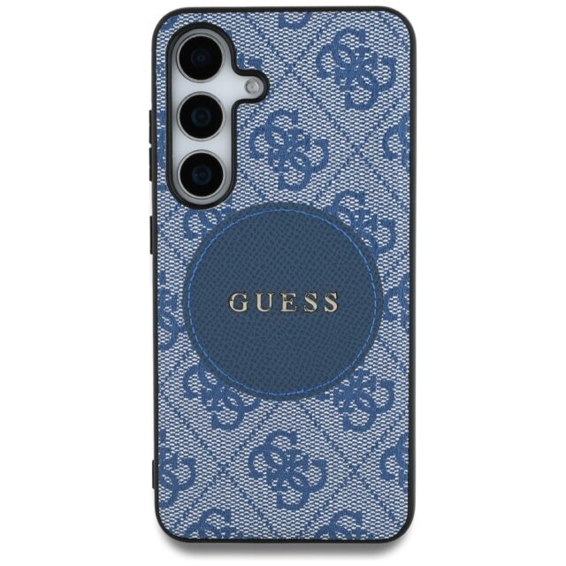 Case Guess 4G Round Patch Classic Logo MagSafe to Samsung Galaxy S25 blue - imagine 3