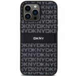 DKNY DKHCP14XPRTHSLK iPhone 14 Pro Max 6.7" black hardcase Leather Mono Stripe & Metal Logo - imagine 3