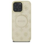 Guess GUHMP16XPSAPSMED iPhone 16 Pro Max 6.9" gold hardcase Saffiano Peony Classic Logo MagSafe - imagine 3