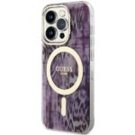 Guess GUHMP14LHLEOPWP iPhone 14 Pro 6.1" pink hardcase Leopard MagSafe - imagine 2