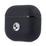 BMW BMA3SSLNA AirPods 3 cover navy Geniune Leather Silver Logo - imagine 3