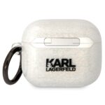 Karl Lagerfeld KLA3HNKCTGT Airpods 3 cover transparent Glitter Karl&Choupette - imagine 2