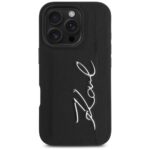 Case Karl Lagerfeld HC Grained PU Cardslot Metal Signature for iPhone 16 Pro black - imagine 3