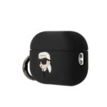 Karl Lagerfeld KLAP2RUNIKK AirPods Pro 2 (2022/2023) cover black Silicone Karl Head 3D - imagine 3