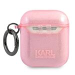 Karl Lagerfeld KLA2UCHGP AirPods cover pink Glitter Choupette - imagine 2