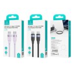 USAMS Cable U85 USB-C to USB-C 100W 1.2mPD Fast Charging purple SJ632USB03 (US-SJ632) - imagine 6