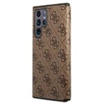 Guess GUBKS22LG4GFBR S22 Ultra S908 brown book 4G Metal Gold Logo - imagine 4