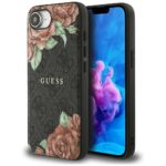 Case Guess 4G Flowers Print MagSafe for iPhone 16e black