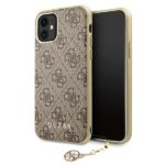Guess GUHCN61GF4GBR iPhone 11 6,1" / Xr brown hard case 4G Charms Collection