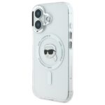Karl Lagerfeld KLHMP16SHLSKIH iPhone 16 6.1"white hardcase IML Metal Karl Head MagSafe - imagine 2