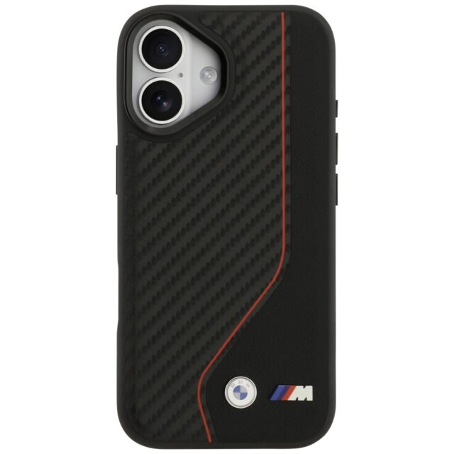 Case BMW M Carbon Line & Logo MagSafe for iPhone 17 red - imagine 3