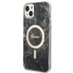 Guess Set GUBPP14MHMEACSK Case+Charger iPhone 14 Plus / 15 Plus 6.7" black hard case Marbl - imagine 2