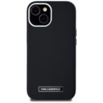 Case Karl Lagerfeld  FW Metal Plate MagSafe for iPhone 15 black - imagine 3